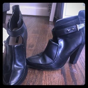 Sexy black heeled booties